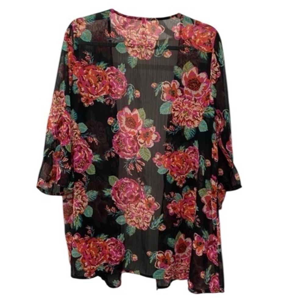Sheer Floral Kimono